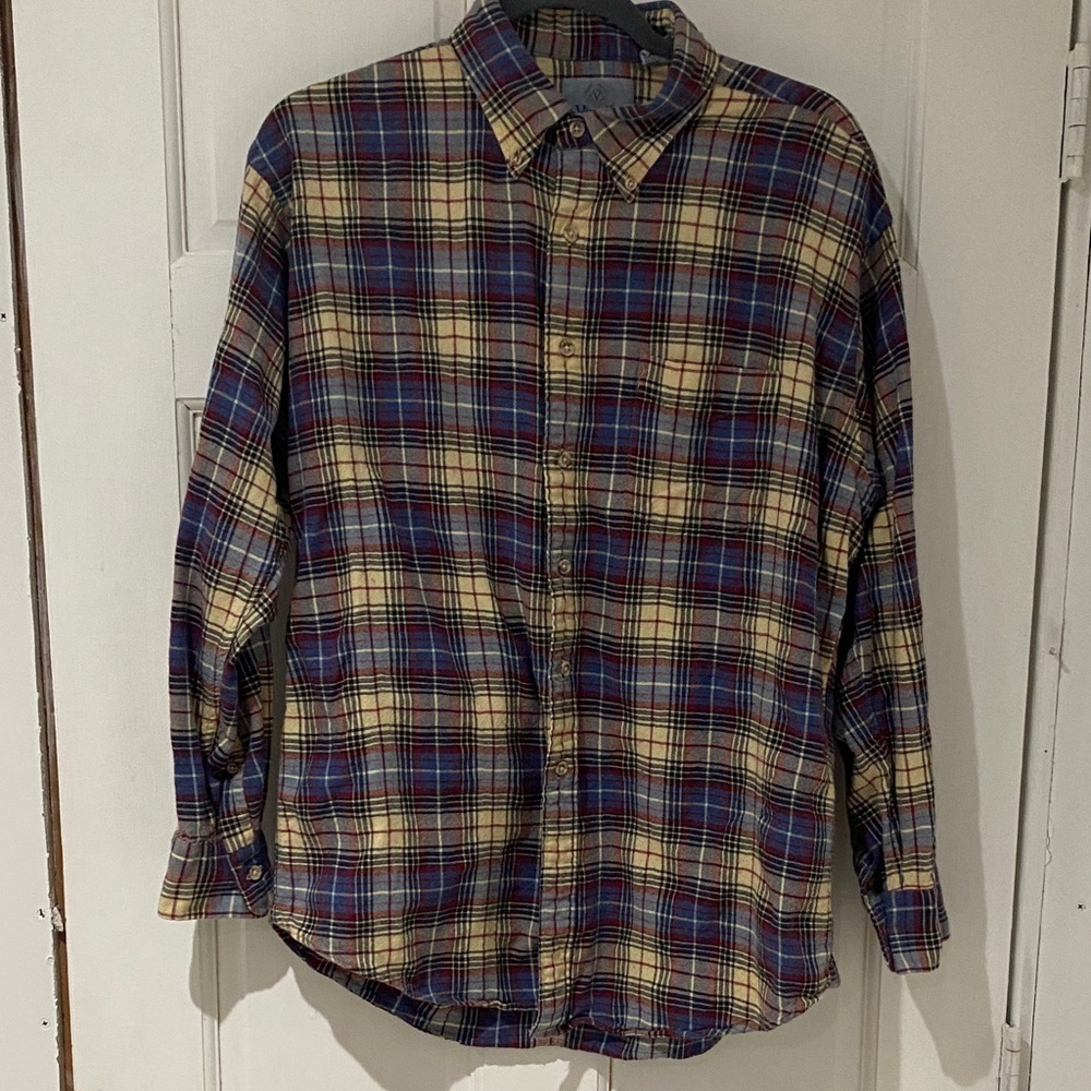 Vintage Viyella 80% Wool Plaid Flannel | Made in USA | Heritage Workwear | Size